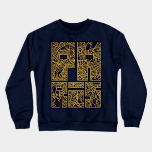 Paris, France City Map Typography - Gold Art Deco Crewneck Sweatshirt